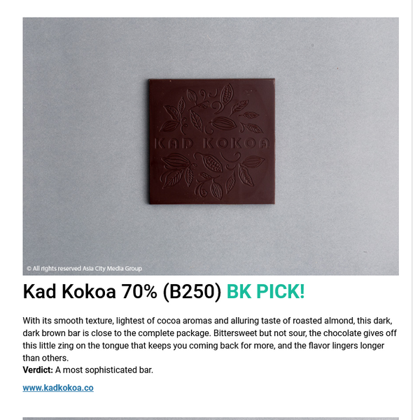 Taste Test: Who makes Bangkok best dark chocolate ? - by BK Magazine