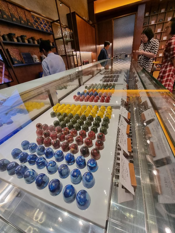 Chocolate Bonbons in Chilled Showcase