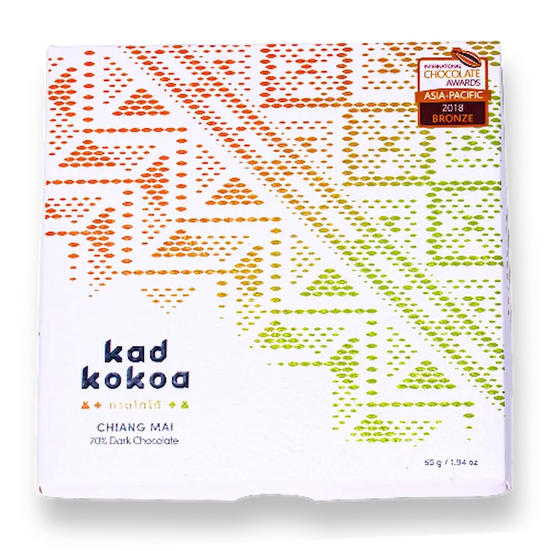 Kad Kokoa Chiang Mai 70% dark chocolate bar, International Chocolate Awards Asia-Pacific 2018 Bronze