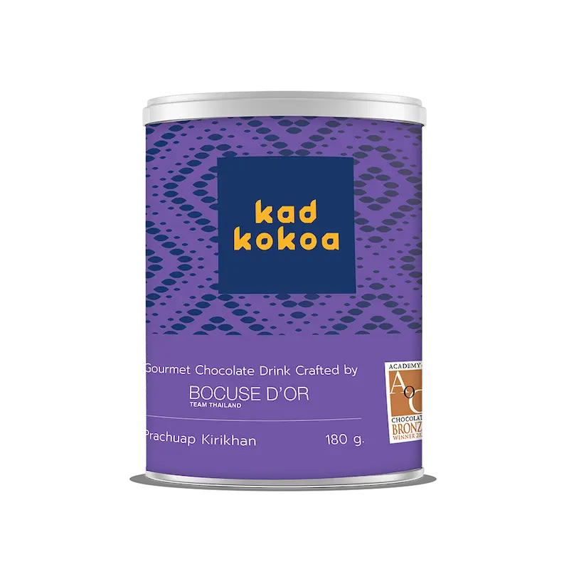 Kad Kokoa gourmet chocolate drink tin crafted by Bocuse d'Or Team Thailand, Prachuap Kirikhan 180g, Academy of Chocolate Bronze winner