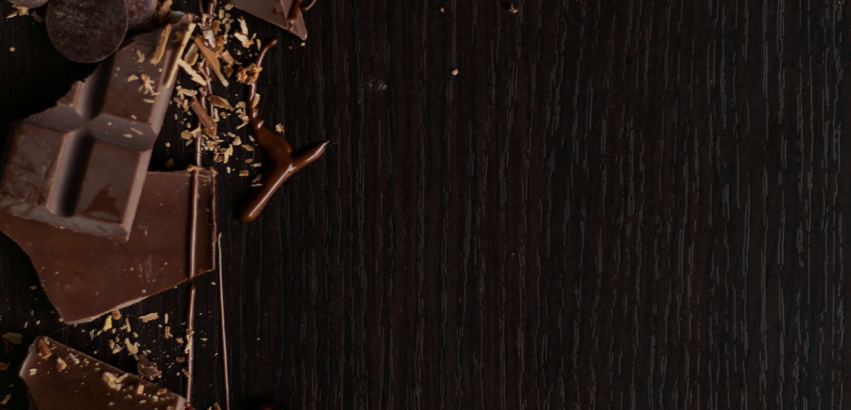 chocolate pieces on wood