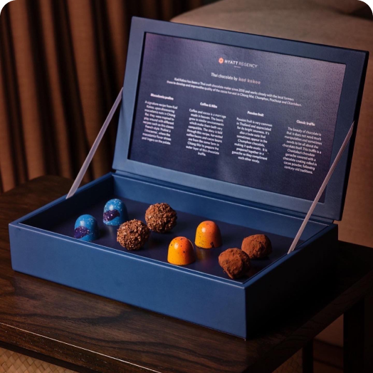 chocolate premium box from kad kokoa at hyatt regency samui